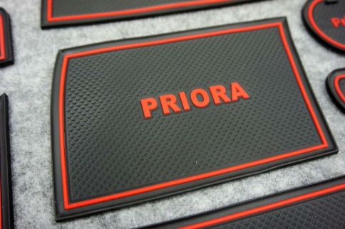 Коврики в ниши Лада Lada Приора Priora 1 красные буквы 13пр. фото 3