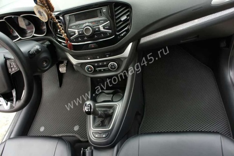 EVA ЭВА  коврики в салон LADA Vesta Веста Vesta SW SW Cross NG черные черный кант рис ромб комп 5шт фото 18