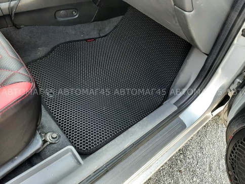 EVA ЭВА  коврики в салон Nissan Almera Classic 2006-2013г черные рисунок ромб/соты комплект 5шт    фото 4
