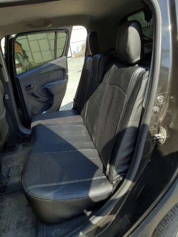 Авточехлы  Renault Logan Рено Логан 2004-2016г экокожа черная    фото 2