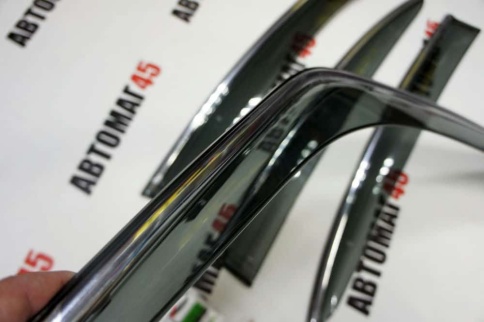 Дефлекторы окон Suzuki SX4 Сузуки SX4 седан 2007-2012г хром молдинг комплект 4шт    фото 2