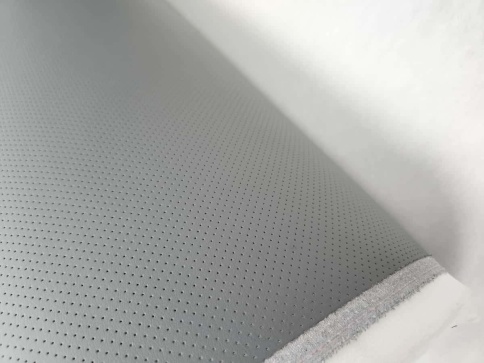 Экокожа на поролоне 5мм светло-серая перфорация 1м х 1,4м    фото 4