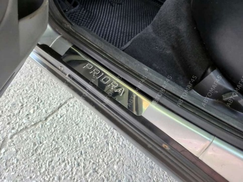 LIDER  Накладки на пороги  Лада Lada Приора Priora 2170 4 шт нержавейка    фото 2