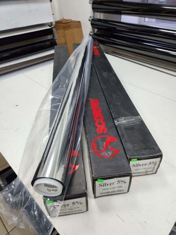 Scorpio тонировочная пленка зеркальная silver 5% 1,5м х 1м Тайвань от 0,5м фото 15