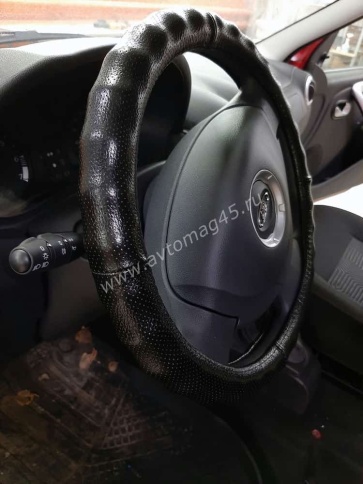 Skyway  оплетка руля кожа черная с перфорацией Real-4 размер M    фото 4