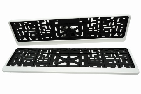 Skyway  рамка номерного знака с защелкой белая    фото 1