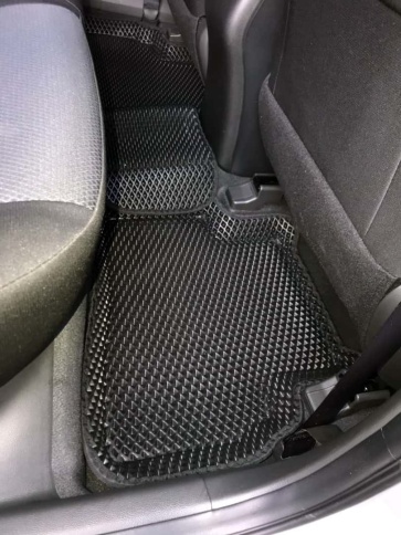 BORATEX  коврики в салон 3D EVA ЭВА Hyundai Creta 1 2015-2021г черные рисунок ромб комплект 5шт    фото 7