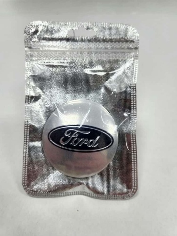 Наклейка на колпаки Ford сферическая изогнутая 5,4см 4шт серебро (226747) фото 1