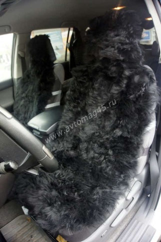 Накидка  длинный ворс черный 140х50см 2шт    фото 1