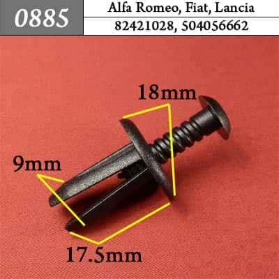 0885 Клипса пистон для Alfa Romeo Fiat Lancia  фото 1