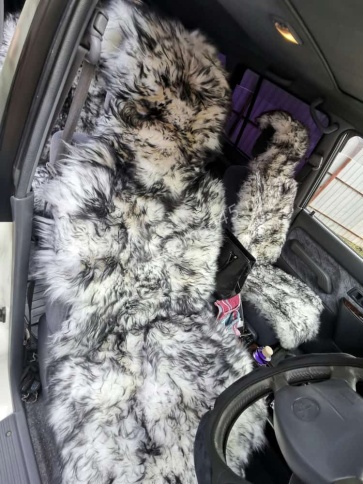 PSV Jolly Extra Накидки на сиденье длинный ворс бело-черный 140x50 комплект 5шт    фото 15