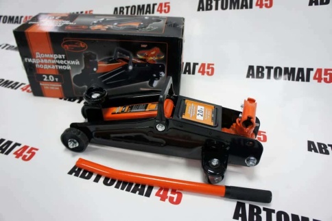 Автодело  домкрат 2т гидравлический подкатной поворотная ручка высота 140-340мм    фото 2