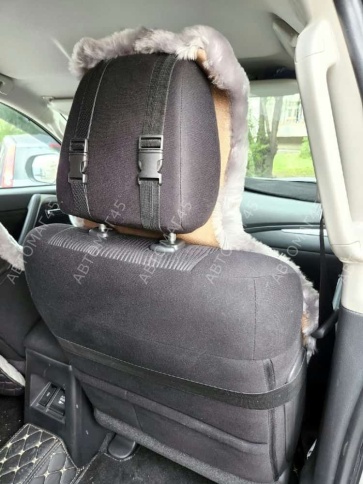 Рус Автотренд  Накидки короткий ворс мутон серый 140x55 2шт    фото 5