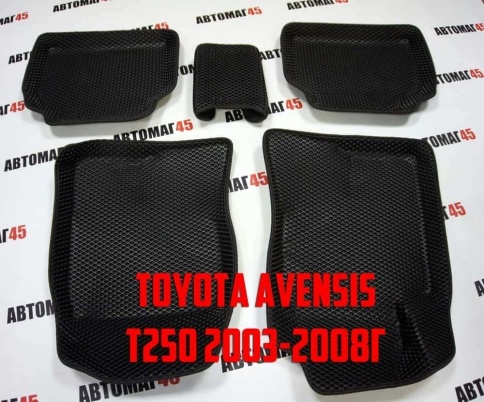 BORATEX  коврики в салон 3D EVA ЭВА Toyota Avensis 2003-2008г черные рисунок ромб комплект 5шт фото 6