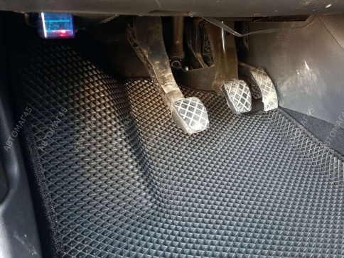 EVA ЭВА 3D коврики в салон Volkswagen Polo 20-22г лифтбэк Skoda Rapid 12-23г черн рис ромб компл 5шт фото 2