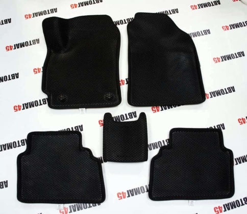 BORATEX  коврики в салон 3D EVA ЭВА Kia Seltos 2019-2022г черные рисунок ромб комплект 5шт    фото 2