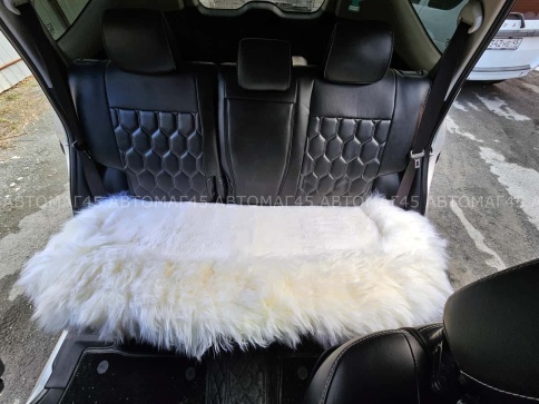 Накидка  комбинированная на заднее сидение белый овчина 135x45см 1шт    фото 8