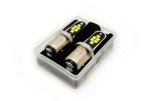 SALMAN лампа светодиодная P21/5W T25/5 12SMD c цоколем 6000K 950Lm двухконт белая 2шт АКЦИЯ! фото 3