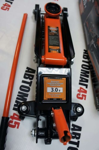 Автодело  домкрат 3т гидравлический подкатной поворотная ручка высота 130-410мм    фото 3