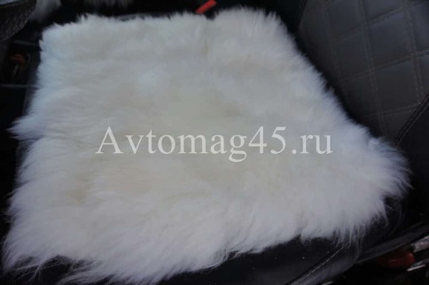 Накидка подушка  на сиденье длинный ворс белый 44х44см    фото 3