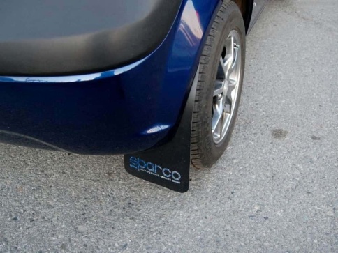 Azard Sparco  брызговики универсальные спортивные пластиковые 40х23 см малые черные 4шт    фото 5