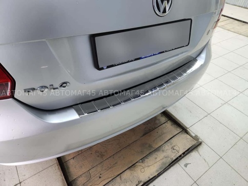 VAD Накладка  на задний бампер Volkswagen Polo Фольцваген Поло седан 2010-2020г нержавейка    фото 6