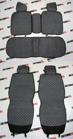Чехлы  накидки на сиденье лен 2Д серый комплект 5шт фото 8