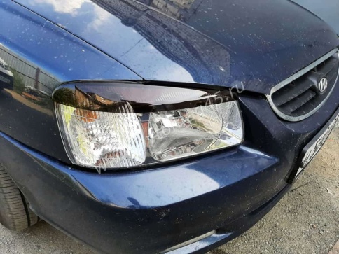 Реснички накладки на фары Hyundai Accent Тагаз Хендай Акцент Тагаз 1999-2012г 2шт    фото 3