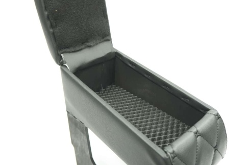 Подлокотник уни Ваз 2110 Almera Accent Logan Dust 10-21г 1пок Kaptur Larg черн с черн.н. ромб экокож фото 3