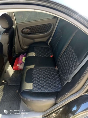 Авточехлы  Kia Spectra Киа Спектра 2004-2011г экокожа черная серая нить ромб    фото 8