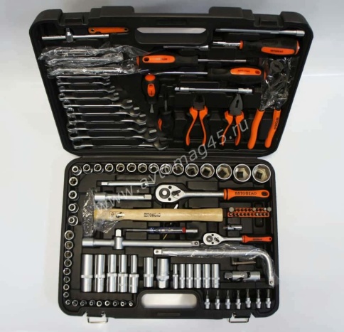 Автодело  набор инструментов 119 предметов 1/2" 1/4" 1/8"   фото 2