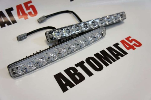 LED  дневные ходовые прозрачный корпус 9 диодов 16Вт 25,5*2,5см  2шт гарантия 3 месяца    фото 2