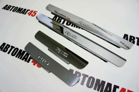 LIDER  Накладки на пороги  Kia Rio 2017-2022г Rio X-Line 2017-2022г 4 шт нержавейка Prime    фото 2