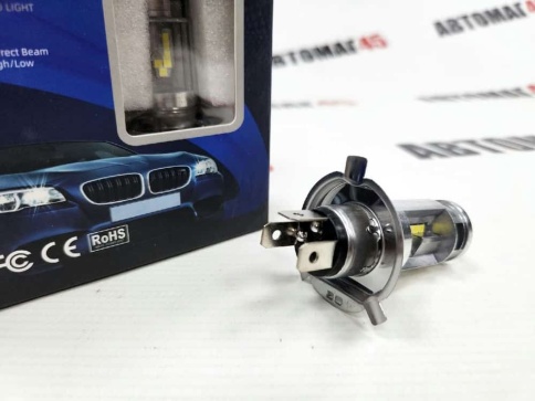 R12  чип СОВ LED 2шт H4 12В 18W 6000К 2000Lm гарантия 1мес C2R   фото 3