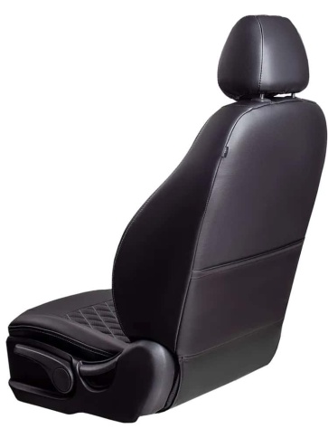 Авточехлы  Lada Largus FL Ларгус Largus Cross 5 местный 2/3 с 2021г экокожа черная нить серая ромб  фото 2