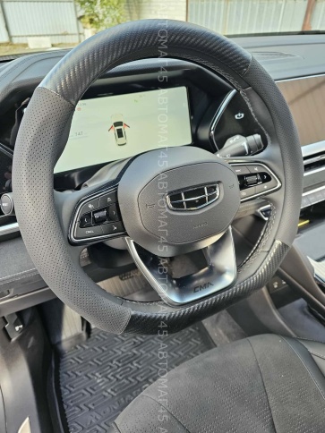 Maximal  оплетка руля экокожа перфорация + карбон черная скошенный руль размер 37-39см D-11BL-DBL  фото 1