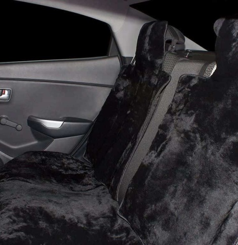 Накидки  задний ряд короткий ворс черный шерсть 40% комплект 3шт    фото 2