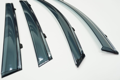 Дефлекторы окон Chery Tiggo 7 Pro Max 2022-2025г Тигго 7L Chery Tiggo 7 Pro 2019-2024г с хромом фото 2