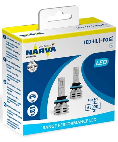 Narva LED лампы H8 H11 H16  Range Perfomance 12В 24W 6500K фото 1