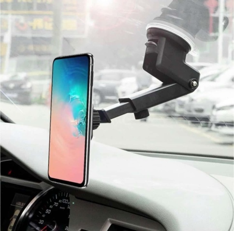 KPR держатель телефона на лобовое стекло магнитный телескопический черный    фото 2