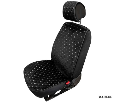 Maximal Чехлы  накидки на сиденье велюр черный с бежевой ниткой комплект 5шт    фото 1