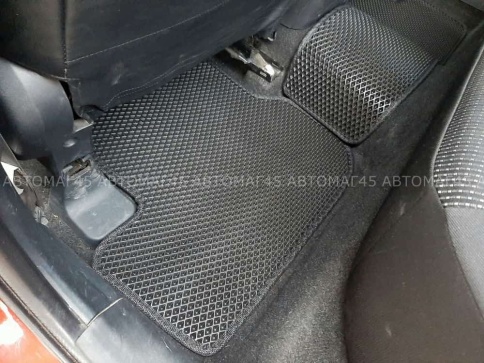 EVA ЭВА  коврики в салон Mitsubishi Lancer 10 2007-2016г черные рисунок ромб  5шт    фото 4