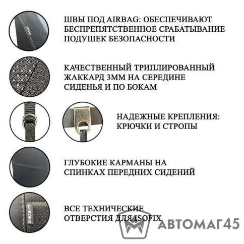 Авточехлы  Нива 4x4 урбан бронто легенд 2019-2025г жаккард черный A10    фото 3