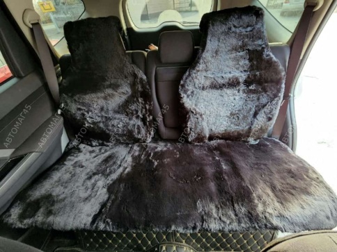Рус Автотренд  Накидки короткий ворс мутон черный 140x55 на весь салон 5шт    фото 5
