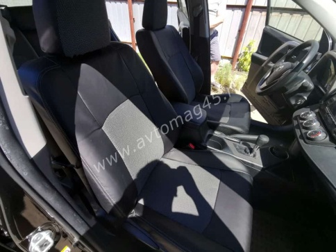 Авточехлы  Toyota RAV4 Тойота Рав4 2012-2019г XA40 экокожа черная и жаккард    фото 4