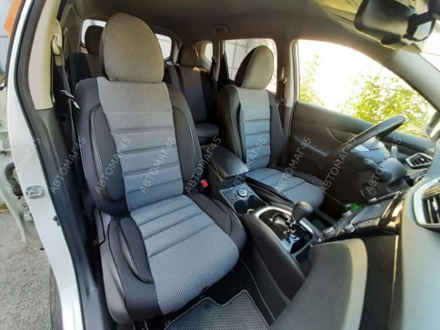 Авточехлы  Nissan X-Trail Ниссан Х-Трейл 2013-2022г кузов T32 жаккард серый Ижевск   фото 11