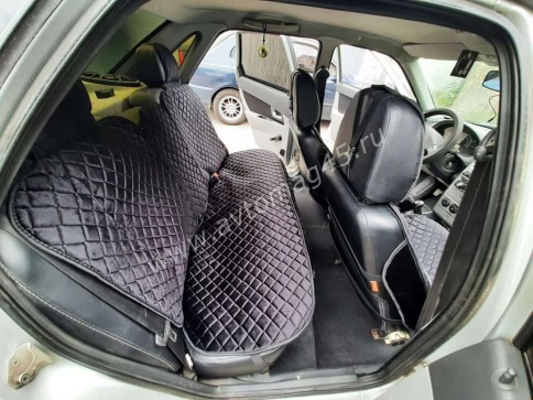 888-а  Накидки на сиденье с боками задний ряд велюр черный 2шт    фото 4