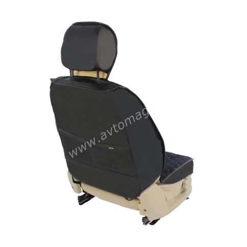 Чехлы  накидки на сиденье серия G лен черный синяя нитка комплект 5 шт    фото 2