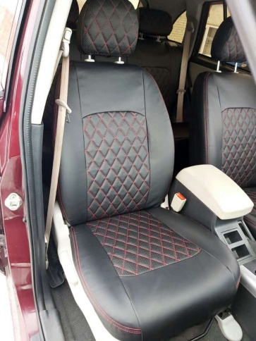 Авточехлы  Lifan Лифан X-60 2012-2022г экокожа черный ромб    фото 1