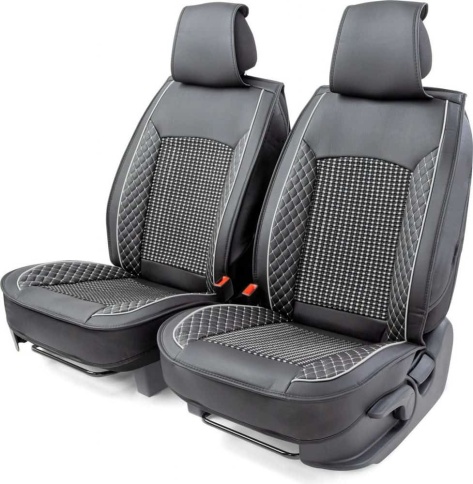 Car Performance накидки универ каркасн на перед-е сиденья экокожа черн центральн вставка с плетением фото 1